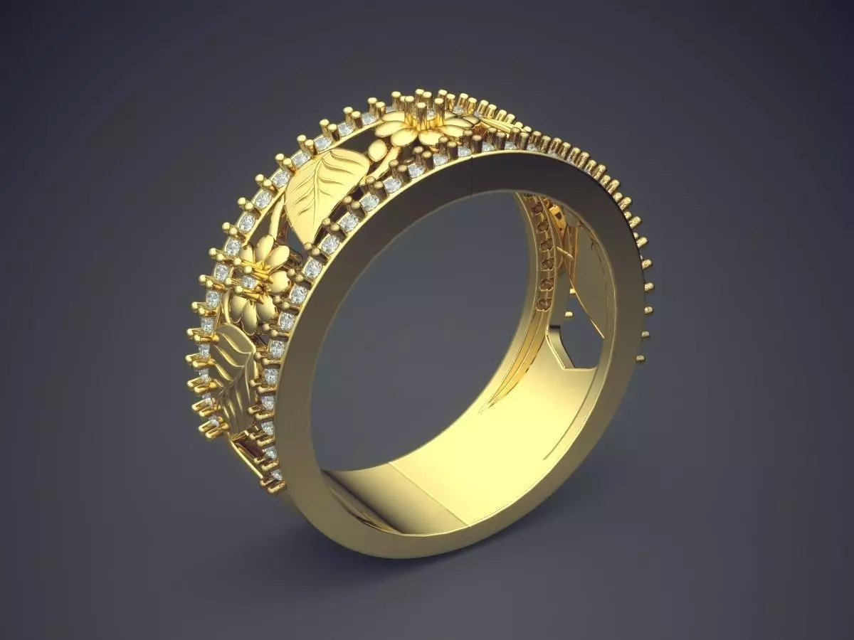 Nature Motif Ring FR-15 3D print model_0