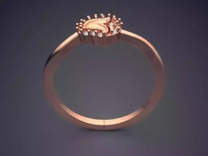 Flower Motif Engagement Ring FR-09