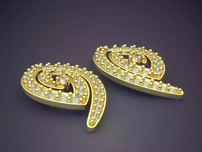 Swirl Shape Earrings With Diamonds 