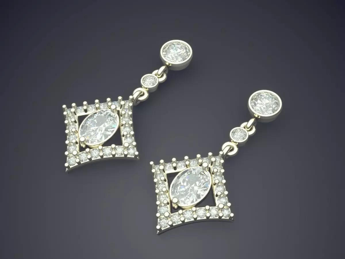 Earrings With Diamonds  3D print model_1