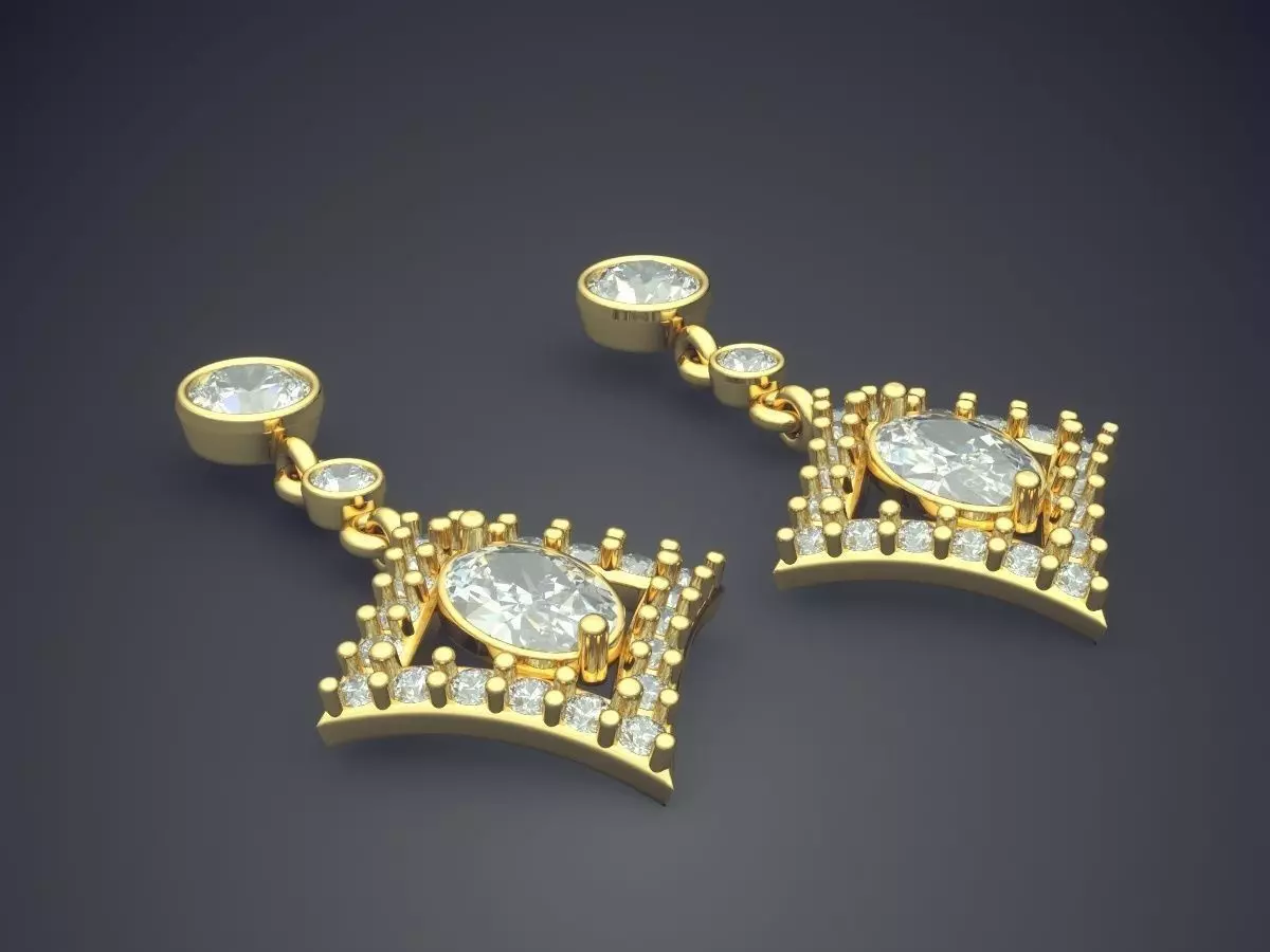 Earrings With Diamonds  3D print model_0