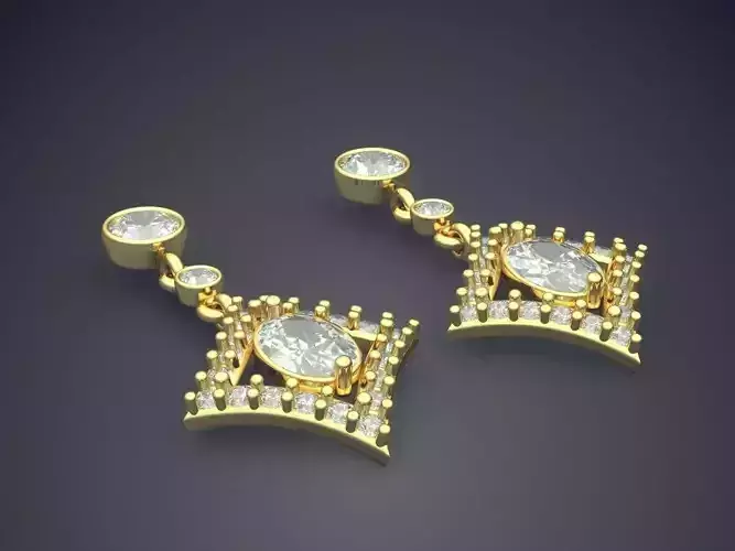 Earrings With Diamonds  3D print model
