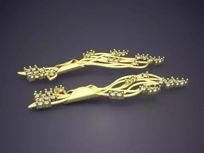 Flower Motif Earrings With Diamonds