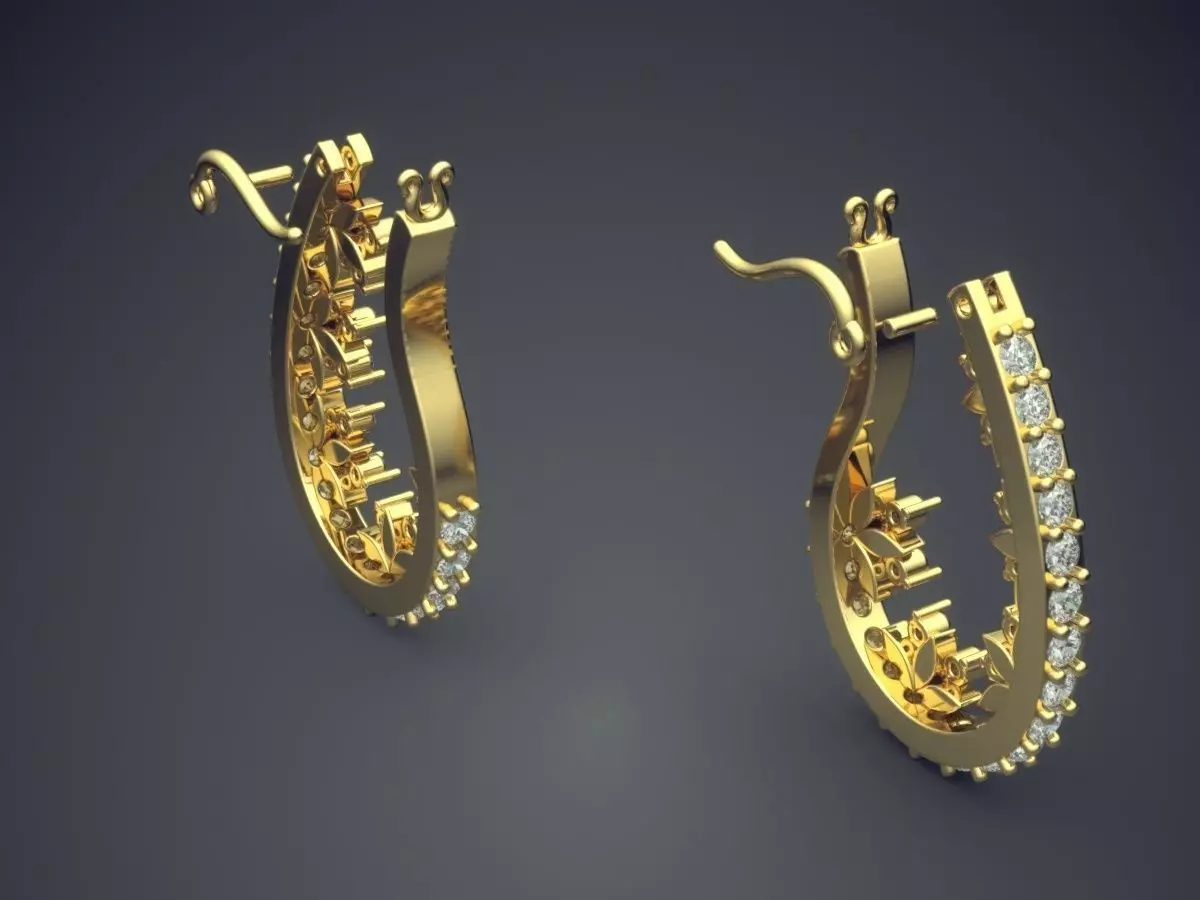 Earrings With Diamonds ER-98 3D print model