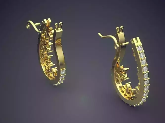 Earrings With Diamonds ER-98 3D print model