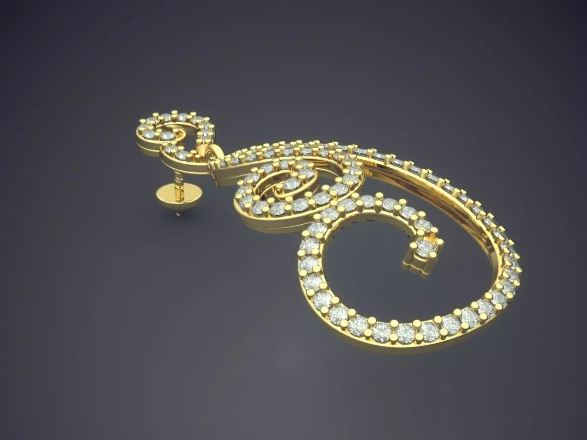 Unique Pendant With Diamonds E-8 3D print model_0