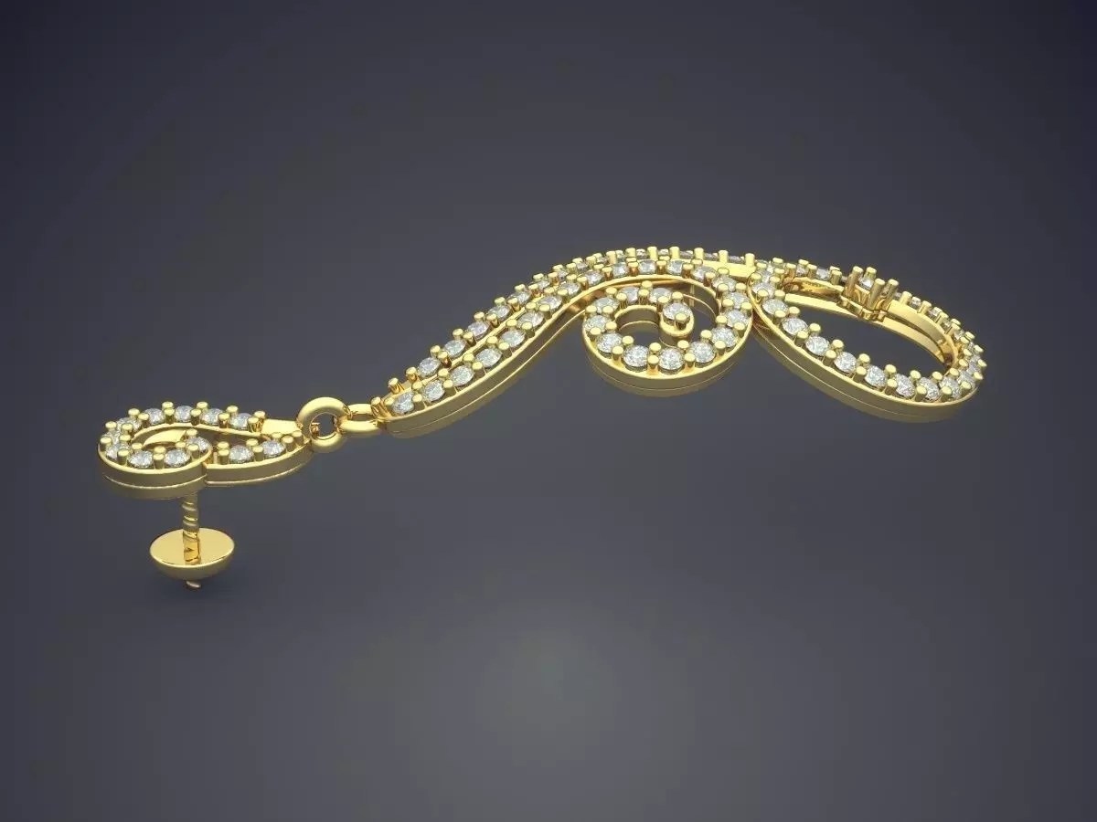 Unique Pendant With Diamonds E-8 3D print model_3