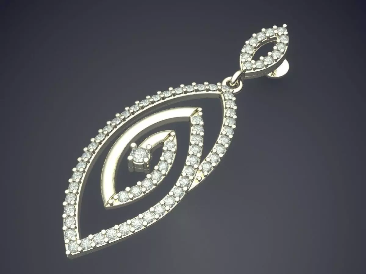 Pendant With Diamonds E-37 3D print model_1