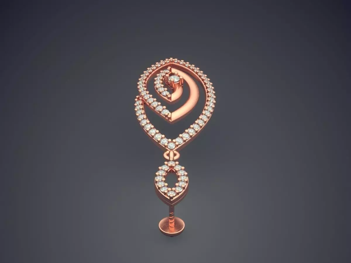 Pendant With Diamonds E-37 3D print model_2