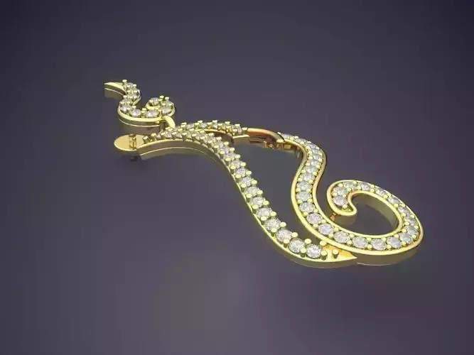 Unique Pendant With Diamonds E-34 3D print model