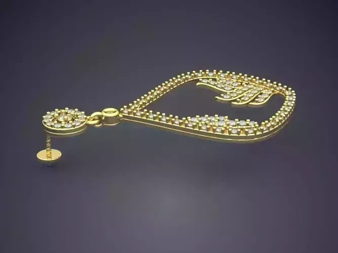 Drop Shape Pendant With Diamonds E-32