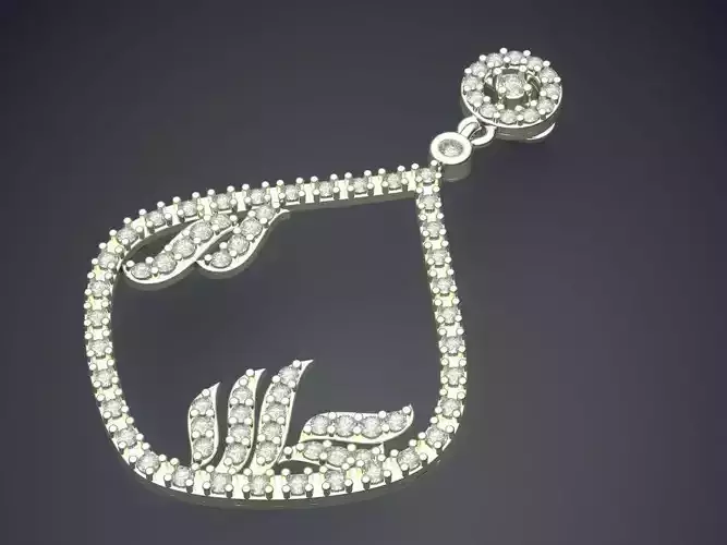 Drop Shape Pendant With Diamonds E-32