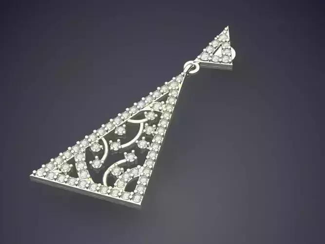 Triangle Pendant With Diamonds E-26