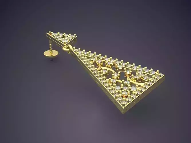 Triangle Pendant With Diamonds E-26 3D print model