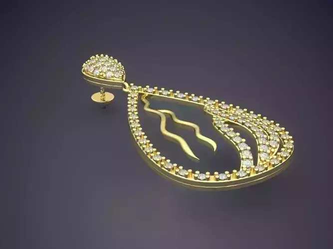 Drop Pendant With Diamonds E-24 3D print model