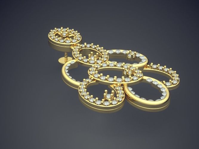 Oval Shape Pendant With Diamonds E-14 3D print model