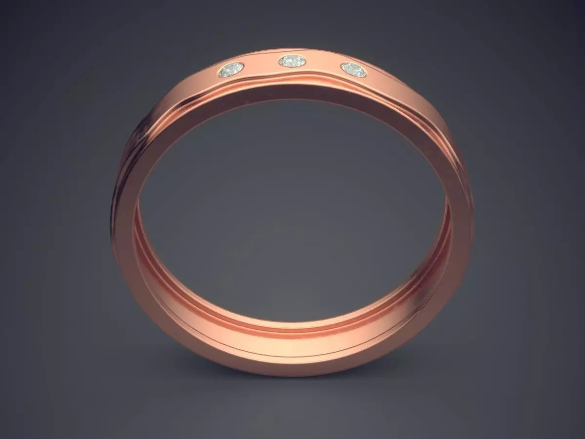 Engraved Ring With Diamonds CRGR047 3D print model_2