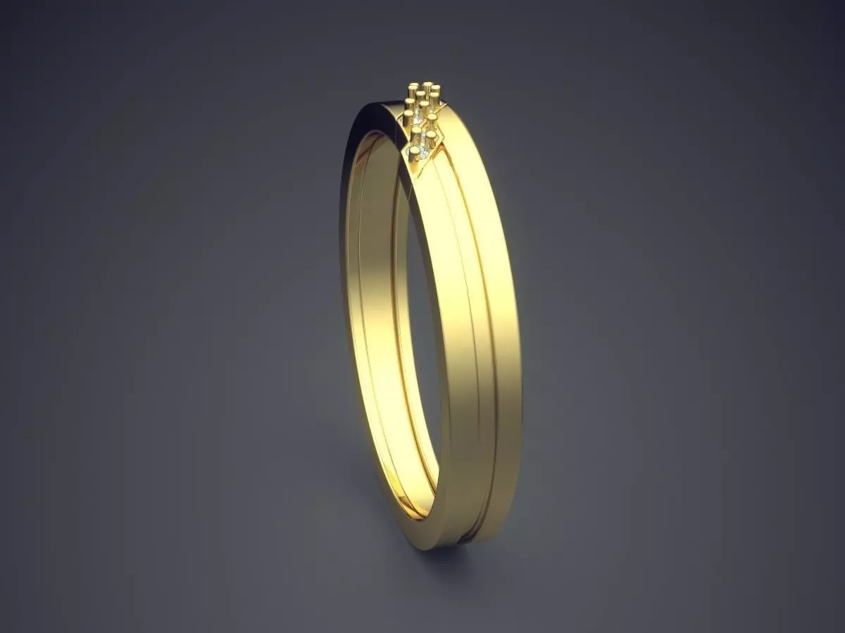 Engraved Ring With Diamonds CRGR042 3D print model_3