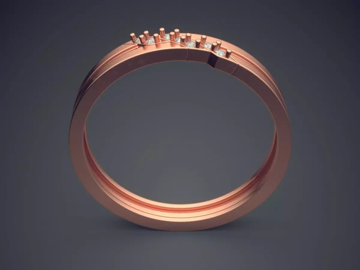 Engraved Ring With Diamonds CRGR042 3D print model_2