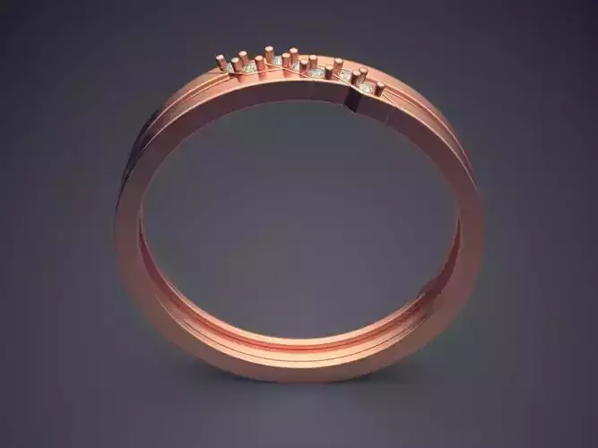 Engraved Ring With Diamonds CRGR042