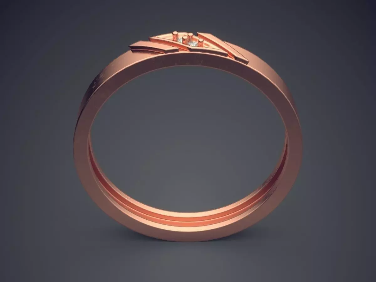 Engraved Ring With Diamond CRGR041 3D print model_2