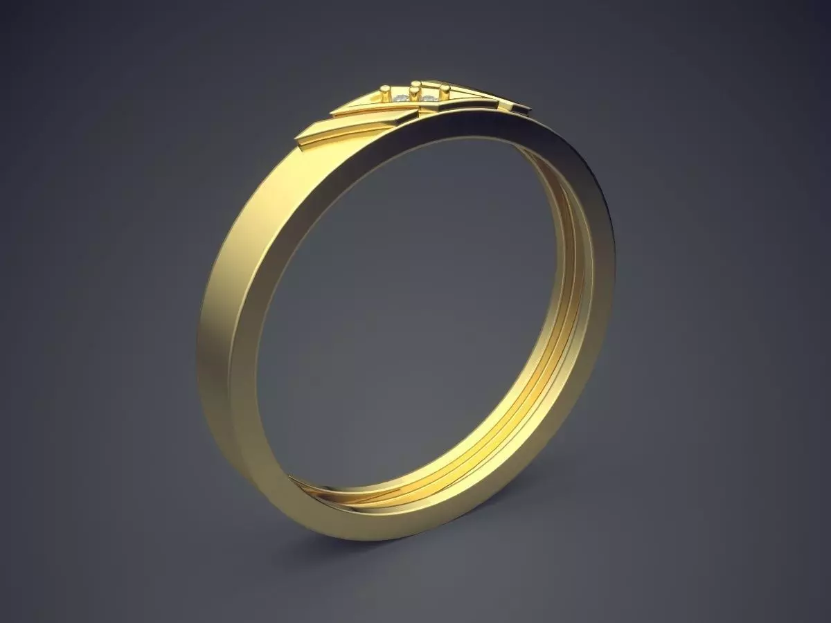Engraved Ring With Diamond CRGR041 3D print model_0