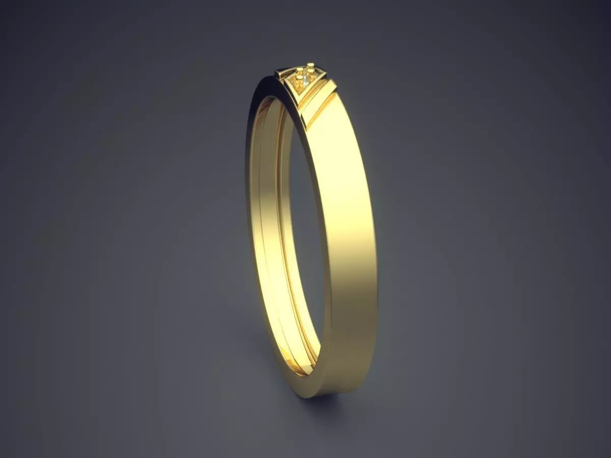Engraved Ring With Diamond CRGR041 3D print model_3