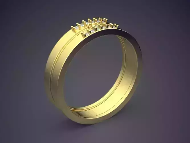Ring With Small Diamonds CRGR040 3D print model