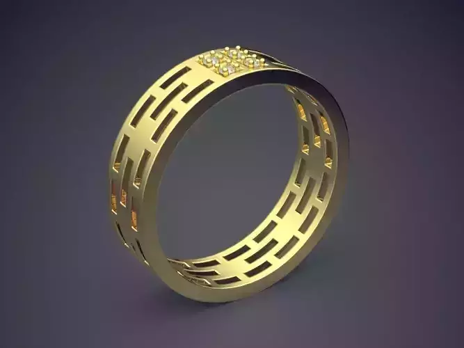 Ring With Diamonds CRGR035 3D print model