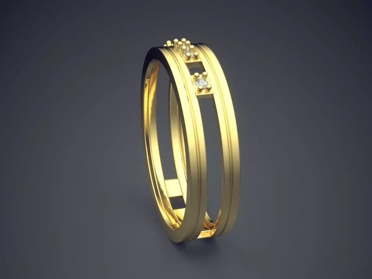 Engraved Ring With Diamonds CRGR034 3D print model_3