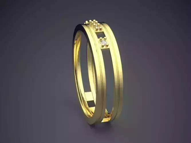 Engraved Ring With Diamonds CRGR034