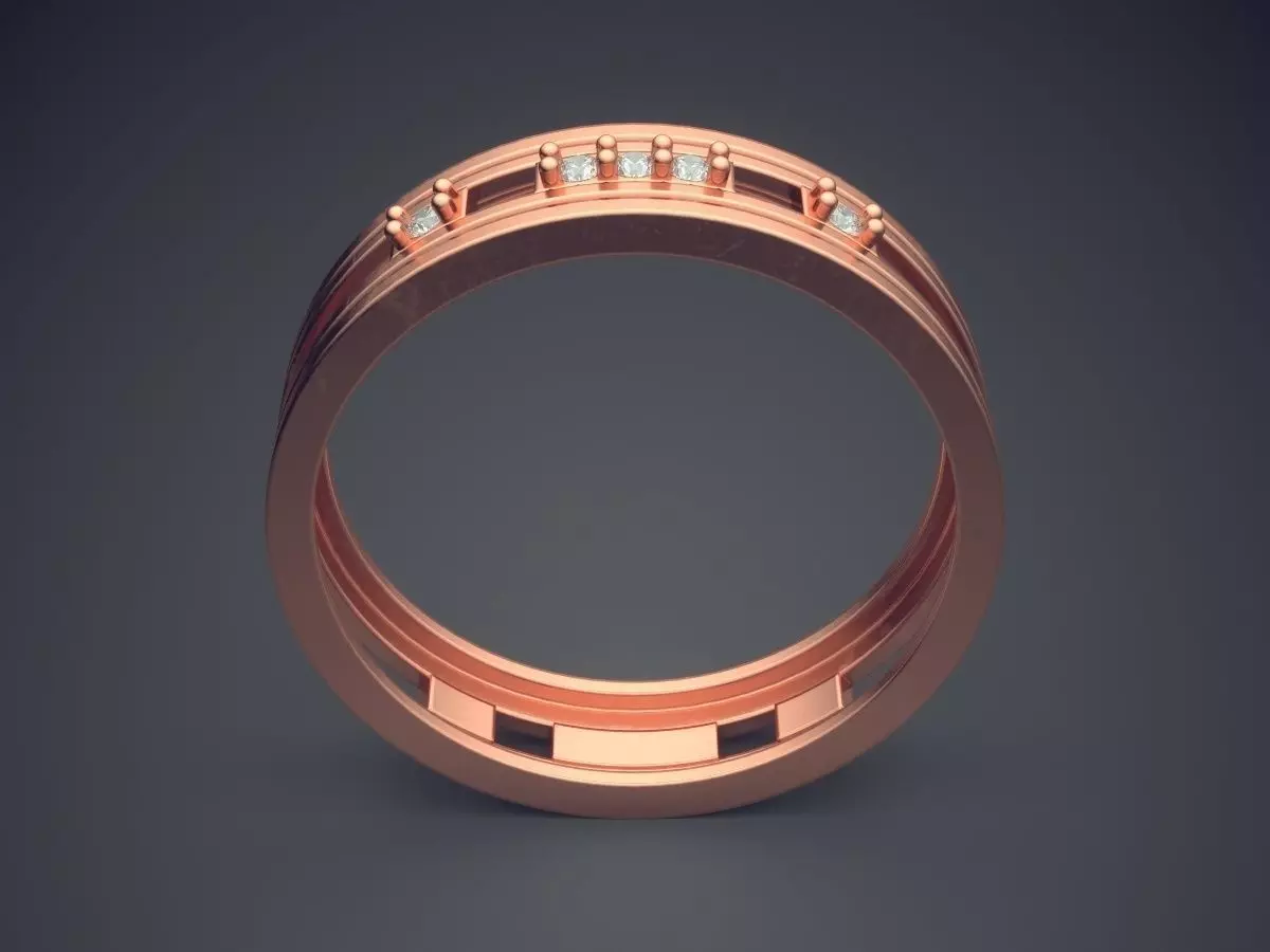Engraved Ring With Diamonds CRGR034 3D print model_2