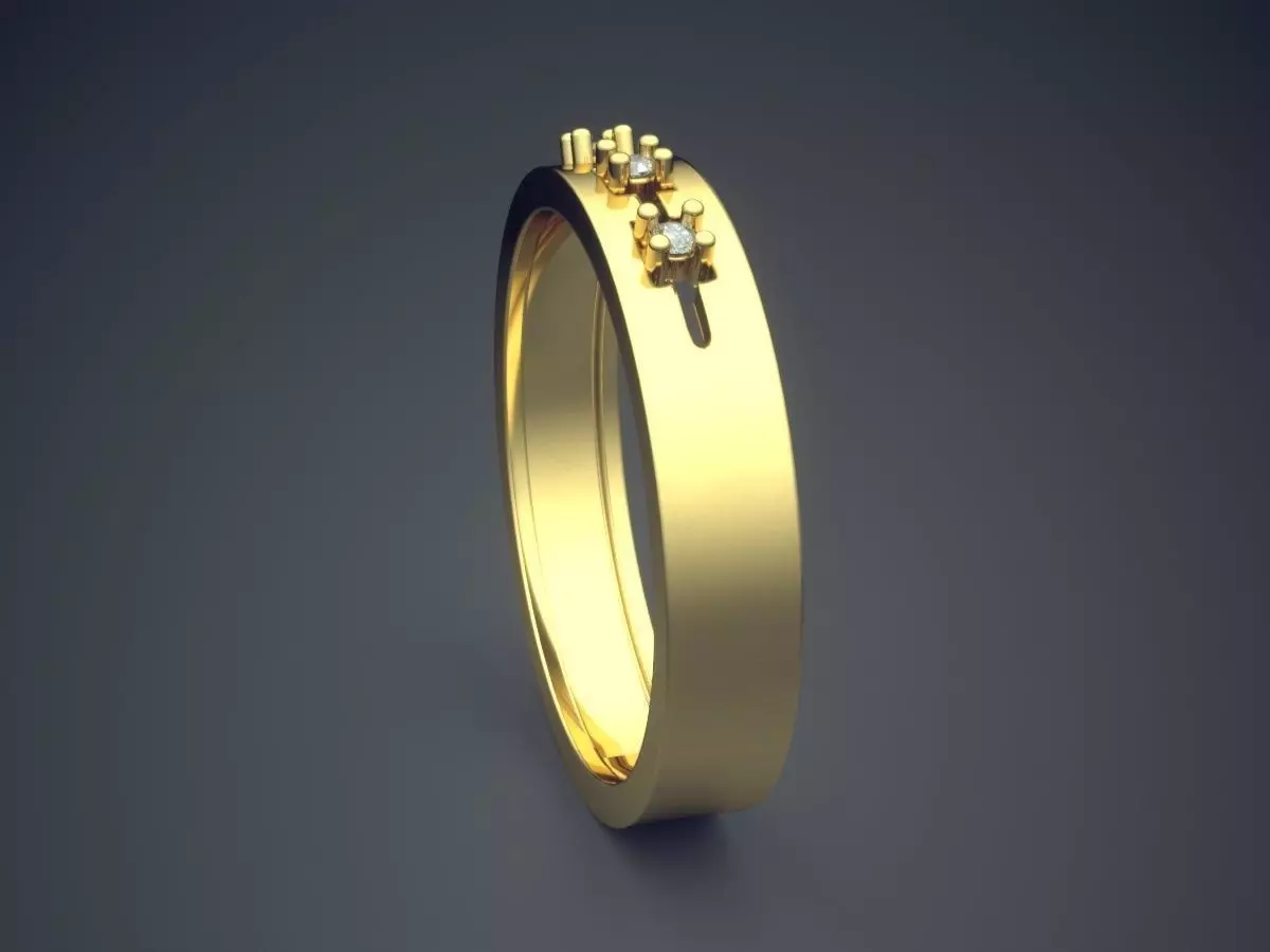 Ring With Diamonds CRGR032 3D print model_3