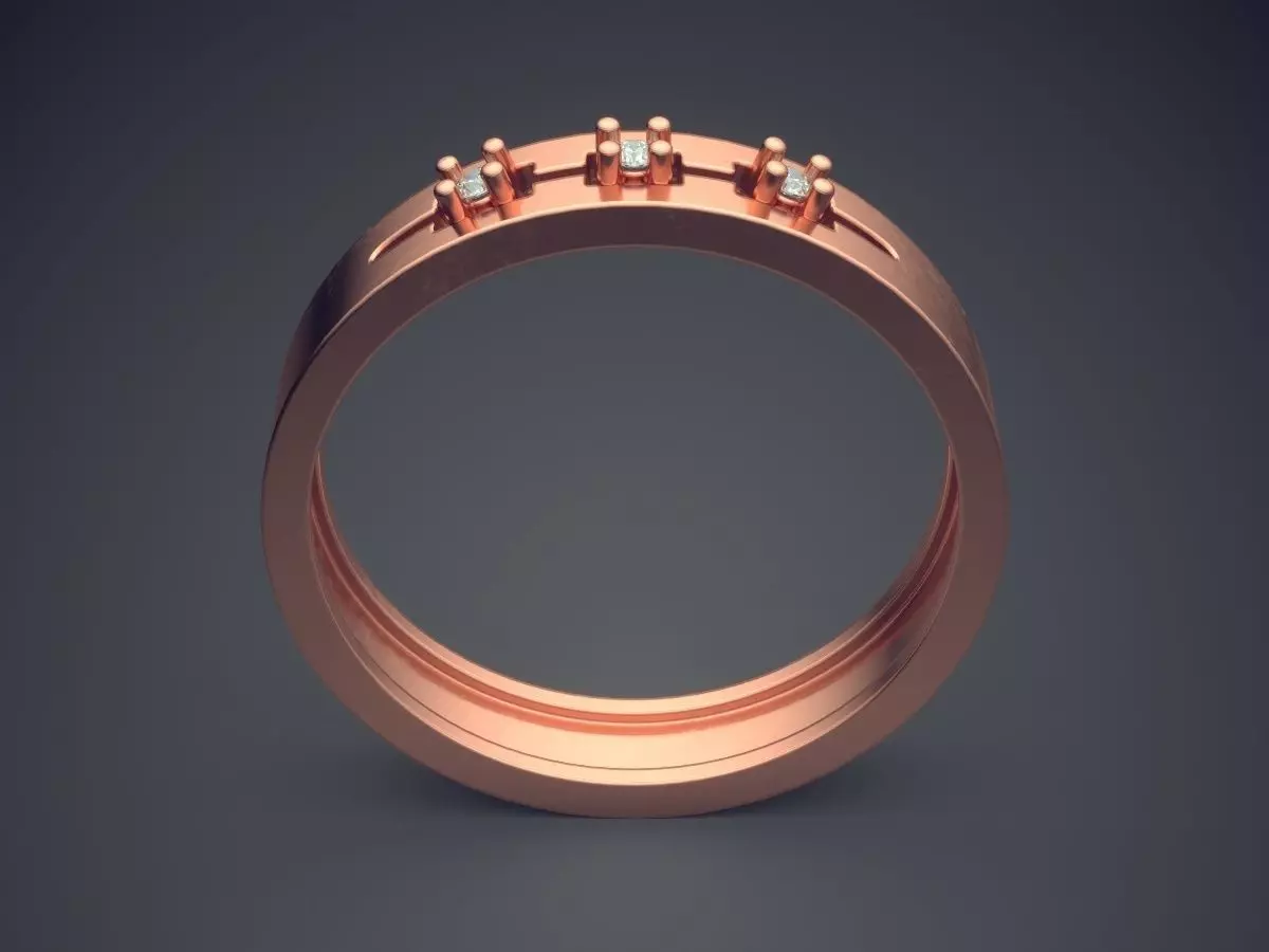 Ring With Diamonds CRGR032 3D print model_2