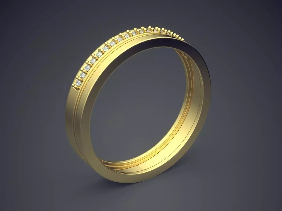 Engraved Ring With Diamonds CRGR030 3D print model_0