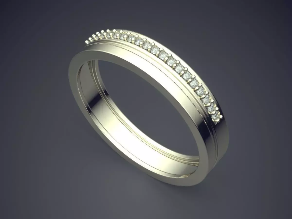Engraved Ring With Diamonds CRGR030 3D print model_1