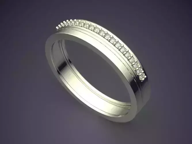 Engraved Ring With Diamonds CRGR030