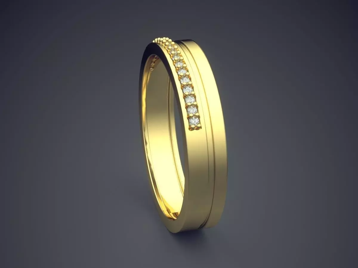 Engraved Ring With Diamonds CRGR030 3D print model_3