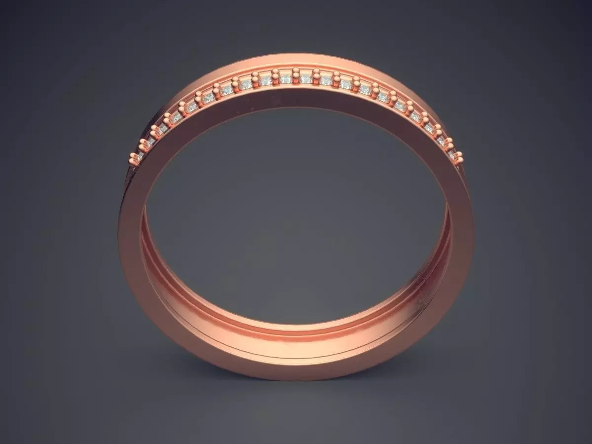 Engraved Ring With Diamonds CRGR030 3D print model_2