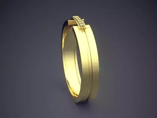 Engraved Ring With Diamonds CRGR029