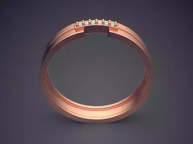 Engraved Ring With Diamonds CRGR029