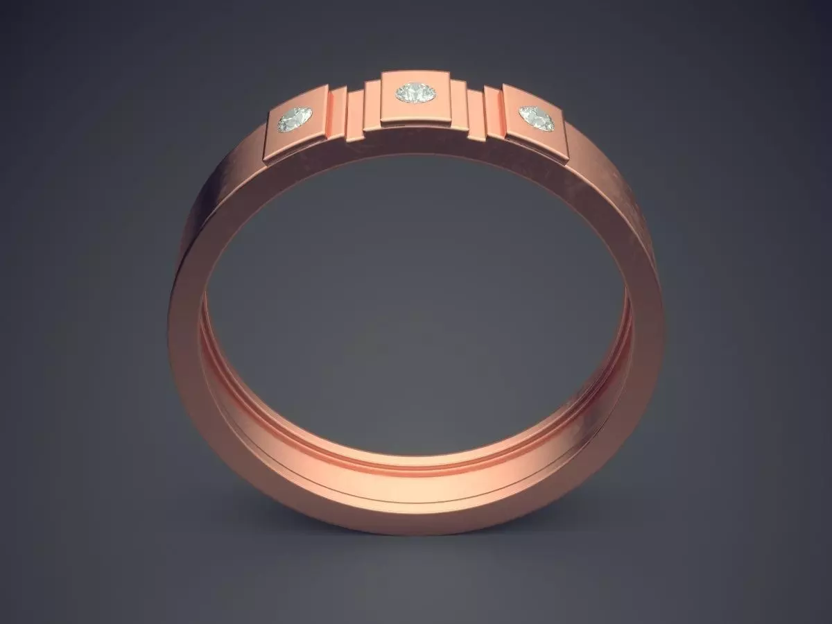 Engraved Ring With Diamonds CRGR027 3D print model_2