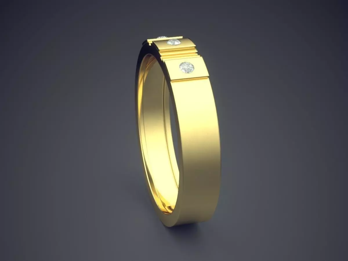 Engraved Ring With Diamonds CRGR027 3D print model_3