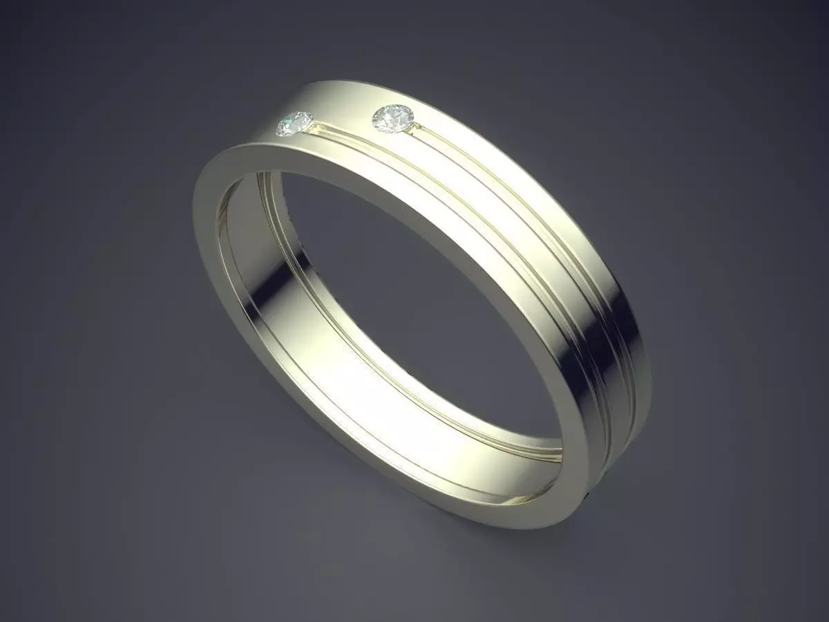 Ring With Small Diamonds CRGR016 3D print model_1