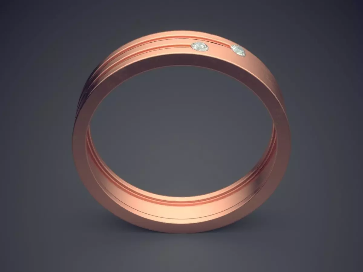 Ring With Small Diamonds CRGR016 3D print model_2