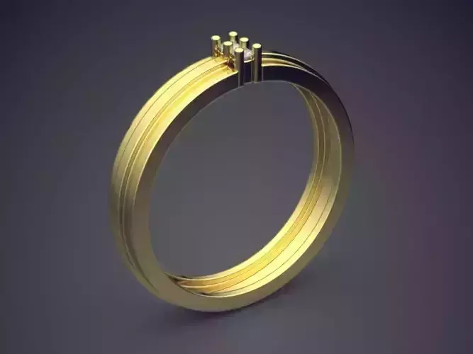 Ring With Few Small Diamonds CRGR014 3D print model