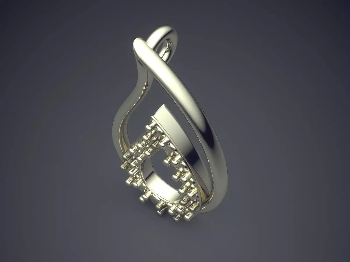 Drop Shape Pendant  3D print model_1