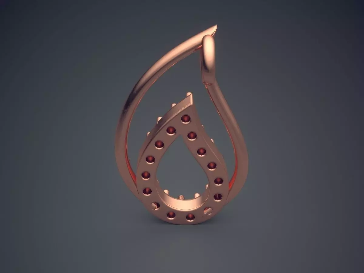Drop Shape Pendant  3D print model_2