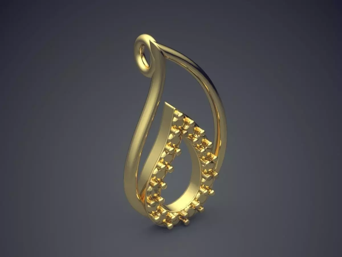 Drop Shape Pendant  3D print model_0
