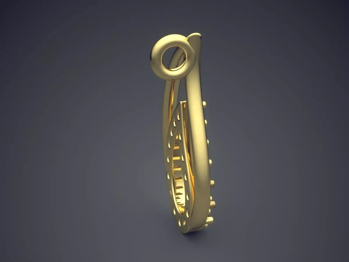 Drop Shape Pendant  3D print model_3